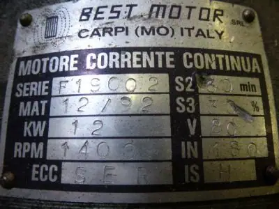 Rijmotor 80V, 12 kW Battioni e Pagani HT3.5EL